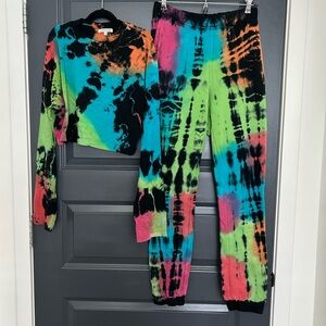 Cotton Citizen Black Tie-Dye Lounge Set